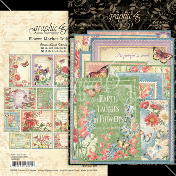 Graphic 45 "Flower Market " Ephemera - Stanzteile & Journaling Cards