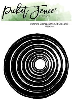 Picket Fence Studios - Dies - "Matching Misshapen Stitched Circle " - Stanze (PFSD-305)