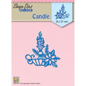 Nellie's Choice - Shape Dies - "  Blue Christmas candle " - Stanze