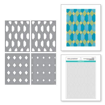 Spellbinders - Layered Stencil - "Geometric Diamond" - Schablone