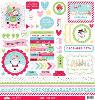 Doodlebug Design - This & That Stickers - "Candy Cane Lane" - Aufkleber