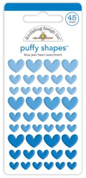 Doodlebug Design - Puffy Shapes - "Blue Jean Heart " - Aufkleber