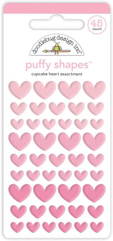 Doodlebug Design - Puffy Shapes - "Cupcake Heart " - Aufkleber