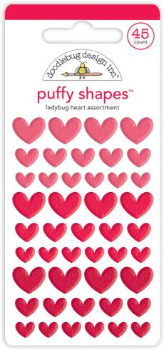 Doodlebug Design - Puffy Shapes - "Ladybug Heart " - Aufkleber