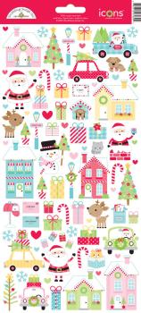 Doodlebug Design - Puffy Icons Stickers - "Candy Cane Lane " - Aufkleber