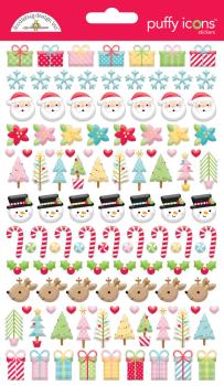 Doodlebug Design - Puffy Icons Stickers - "Candy Cane Lane" - Aufkleber