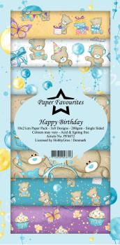 Paper Favourites - "  Happy Birthday  " - Slim Paper Pack - 3x8 Inch 