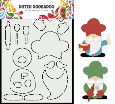 Dutch Doobadoo - Stencil - Dutch Card Art Build Up - " Cooking Gnome " - Stencil A5 - Schablone