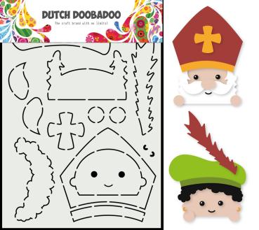 Dutch Doobadoo - Stencil - Dutch Card Art Build Up - " Gluur Sint & Piet " - Stencil A5 - Schablone