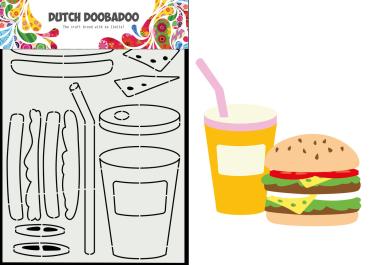 Dutch Doobadoo - Stencil - Dutch Card Art Build Up - " Hamburger " - Stencil A5 - Schablone