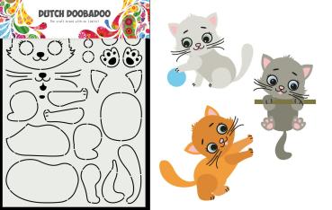 Dutch Doobadoo - Stencil - Dutch Card Art Build Up - " Kitten " - Stencil A5 - Schablone