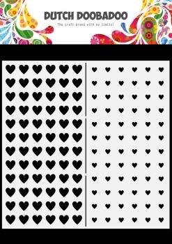 Dutch Doobadoo - Stencil - Dutch Mask Art Slimline - " Hearts " - 8x8 Inch - Schablone