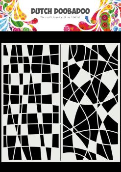 Dutch Doobadoo - Stencil - Dutch Mask Art Slimline - " Mosaic Line " - 8x8 Inch - Schablone
