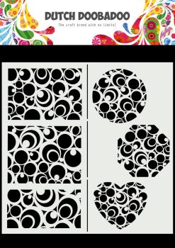 Dutch Doobadoo - Stencil - Dutch Mask Art Slimline - " Circles " - 8x8 Inch - Schablone