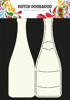 Dutch Doobadoo - Stencil - Dutch Card Art - " Fold Champagne Bottle " - Stencil A4 - Schablone