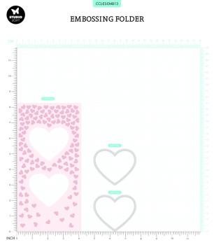 Creative Craft Lab - Studio Light - Embossingfolder Slimline - Hearts - Prägefolder