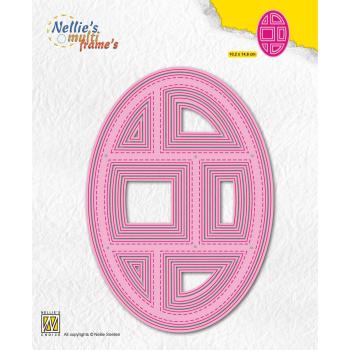 Nellie's Choice - Multi Frame  Dies - " Scrap Oval " - Stanze