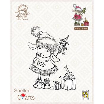 Nellie's Choice - Little Lammy Clear Stamp - "Happy with Presents " - Stempel