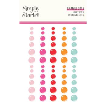 Simple Stories - Enamel Dots - Heart Eyes  - Klebepunkte