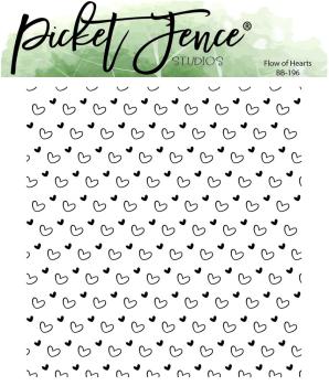 Picket Fence Studios - Clear Stamp - "Flow of Hearts" Stempel 