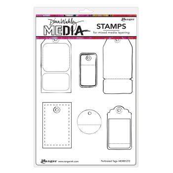 Ranger - Cling Stamps Dina Wakley Media - Perforated Tags - Stempel  