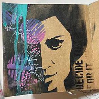 Ranger - Dina Wakley Media Stencil - Pensive face - Schablone