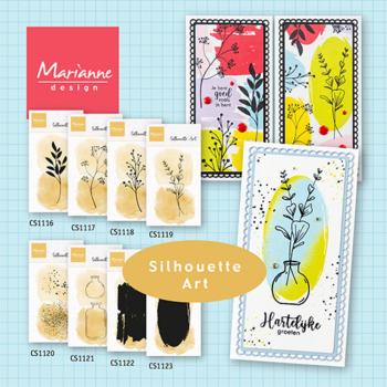 Marianne Design - Clear Stamps - Silhouette Art Oval - Stempel 