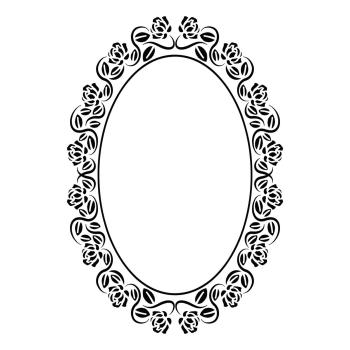 Nellie's Choice - 3D Embossing Folder - " Oval Frame Roses " - Prägefolder