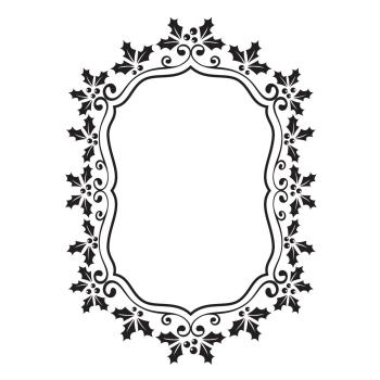 Nellie's Choice - 3D Embossing Folder - " Oval Holly Frame " - Prägefolder