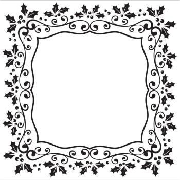 Nellie's Choice - 3D Embossing Folder - " Square Holly Frame " - Prägefolder