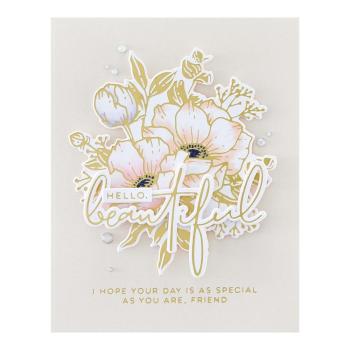 Spellbinders - Hot Foil Plate - "Inside Card Glimmer Sentiments Glimmer"