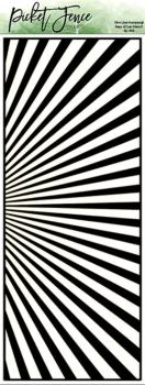 Picket Fence Studios - Schablone "Horizontal Rays of Sun" Slim Line Stencil 4 x 10 Inch