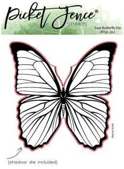 Picket Fence Studios - Stanzschablone "Soar Butterfly" Dies 4,11 x 3,98  Inch