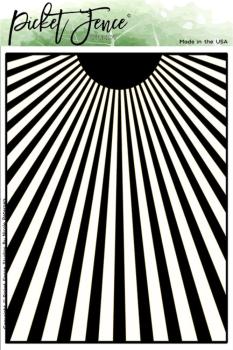 Picket Fence Studios - Schablone "Sun with Rays" Stencil 6 x 8 Inch