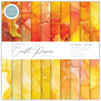 Craft Consortium - Papierblock "Ink Drops Sunset" Paper Pad 40 Bogen