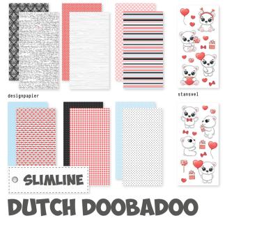 Dutch Doobadoo - Papier Kit "Sweet Polar Bears" Crafty Kit Slimline - 12 Bogen