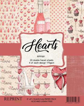 Reprint - Designpapier "Hearts" Paper Pack 6x6 Inch - 10 Bogen