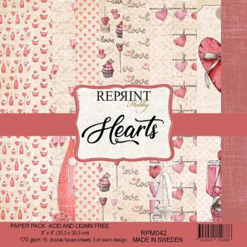 Reprint - Designpapier "Hearts" Paper Pack 8x8 Inch - 10 Bogen