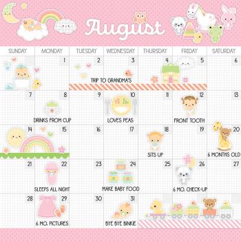 Doodlebug Design - Kalender Kit "Baby Girl First Year Calendar" 