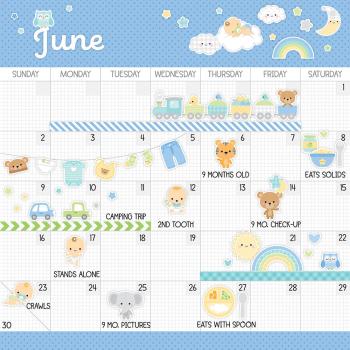 Doodlebug Design - Kalender Kit "Baby Boy First Year Calendar" 