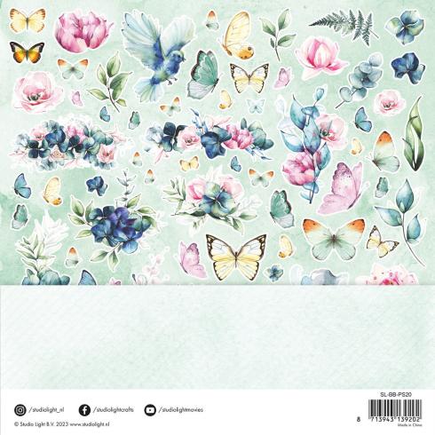 Studio Light - Designpapier "Blooming Butterfly" Paper Pack 12x12 Inch ( 30,5x30,5 cm ) - 12 Bogen