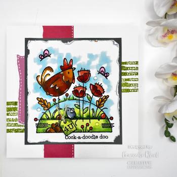 Woodware - Stempel "Rooster Meadow" Clear Stamps 