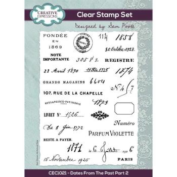 Creative Expressions - Stempel A5 "Dates From The Past Part 2 " Clear Stamps