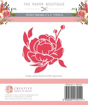 The Paper Boutique - Schablone "Peony Dreams" Stencil 6x6 Inch