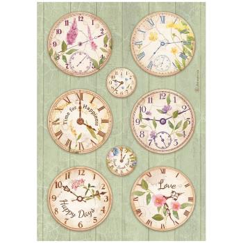 Stamperia - Decopatch Papier "Clocks" Decoupage A4 - 6 Bogen  