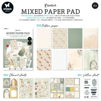 Studio Light - Designpapier A5 "Bohemian Spring" Mixed Paper Pad - 42 Bogen 