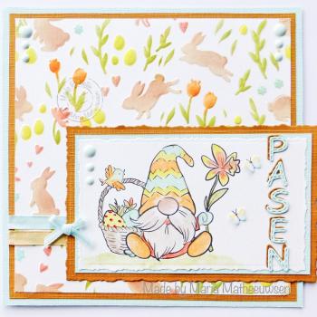 Nellie's Choice - Stempel "Gnom with Easter Basket" Clear Stamps Nellie´s Cuties 