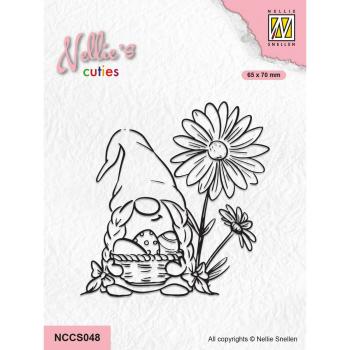 Nellie's Choice - Stempel "Stamp Easter Gnom with Flowers" Clear Stamps Nellie´s Cuties 