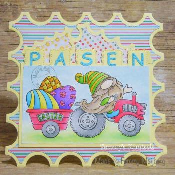 Nellie's Choice - Stempel "Easter Gnom on Tractor" Clear Stamps Nellie´s Cuties 