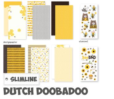 Dutch Doobadoo - Papier Kit "Bee Happy" Crafty Kit Slimline - 12 Bogen